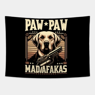 Pew Pew Madafakas Labrador Retriever Crazy Vintage Funny Dog Owners Tapestry