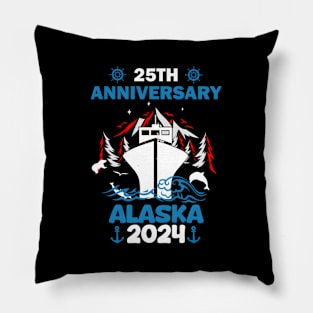 25Th Anniversary Wedding Alaska Cruise 2024 Pillow