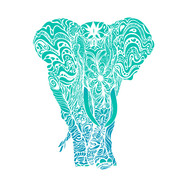 Not a circus turquoise elephant by #Bizzartino by bizzartino