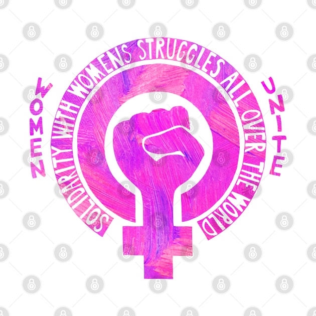 Women's Rights Pink Slogan Painting by katmargoli