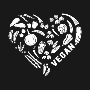 Vegan Vegan Fruit Vegetable Heart Gift T-Shirt