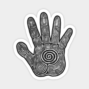 Shaman's Hand Black and White Magnet