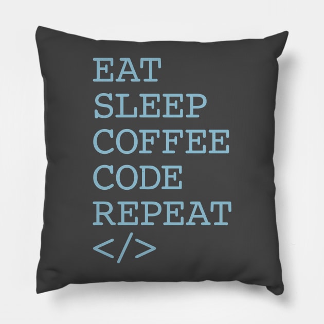 Coffee Code Repeat Pillow by oddmatter