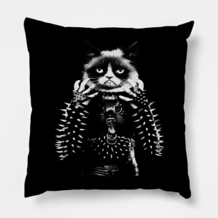 Black Metal Cat Pillow