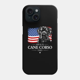 Proud Cane Corso Dad American Flag patriotic gift dog Phone Case