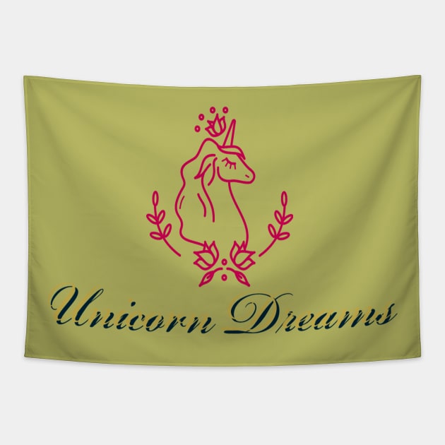 Unicorn Dreams Shirt, Unicorn Dreams T-shirt, Womens Unicorn Dreams Homeware, Girls Unicorn Birthday Party, Unicorn Lover Gift, Unicorn Gifts, Unicorn Vintage Tshirt Tapestry by Artistic Design