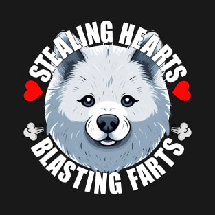 American Eskimo Dog Funny Stealing Hearts Blasting Farts Cute Puppy T-Shirt