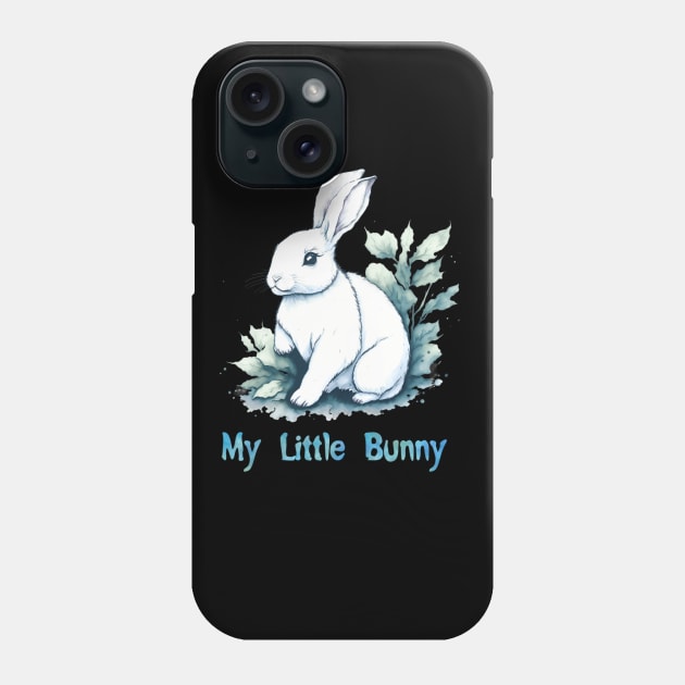 Cute white bunny Phone Case by Shy Elf Designer