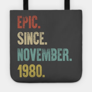 Retro Vintage 40th Birthday Epic Since June 1980 Tote