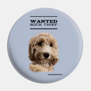 Cockapoo / Doodle Dog Sock Thief Pin