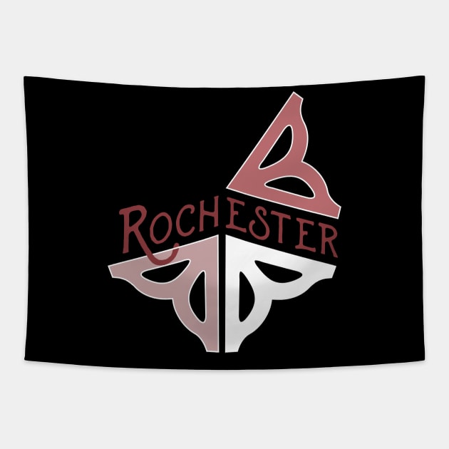 Rochester antique flower logo Tapestry by todd_stahl_art