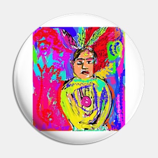 Pop Art Mod  Native American Indian Pin