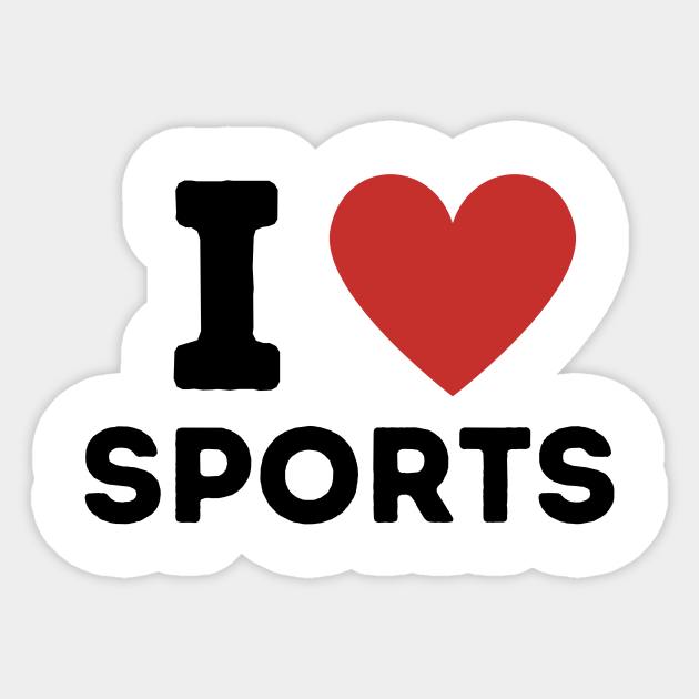 I Love Sports Simple Heart Design Sports Sticker Teepublic