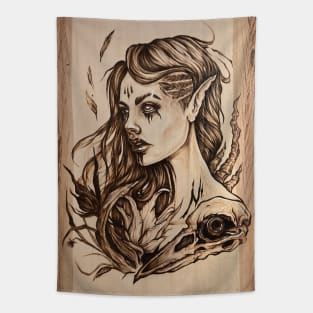 Raven sorceress Tapestry