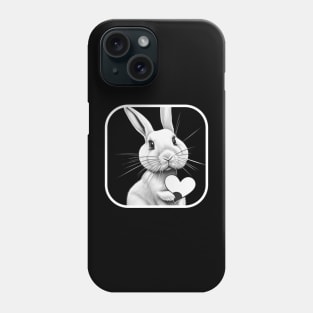 A bunny holding a heart shape Phone Case