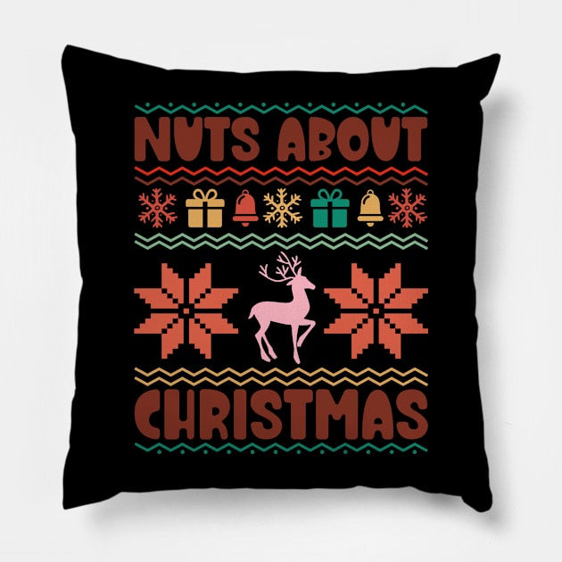 Nuts About Christmas Pillow by MZeeDesigns