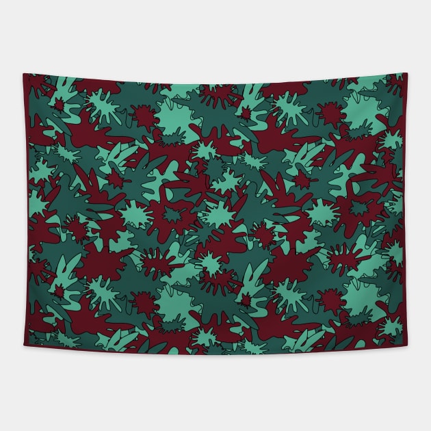 Abstract tropical leaves, grunge camouflage spots background. Trendy Tapestry by SwetlanaArt