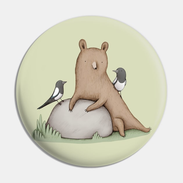 Bear & Birds Pin by Sophie Corrigan