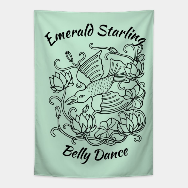 Emerald Starling Belly Dance Logo Tapestry by EmeraldStarlingBD