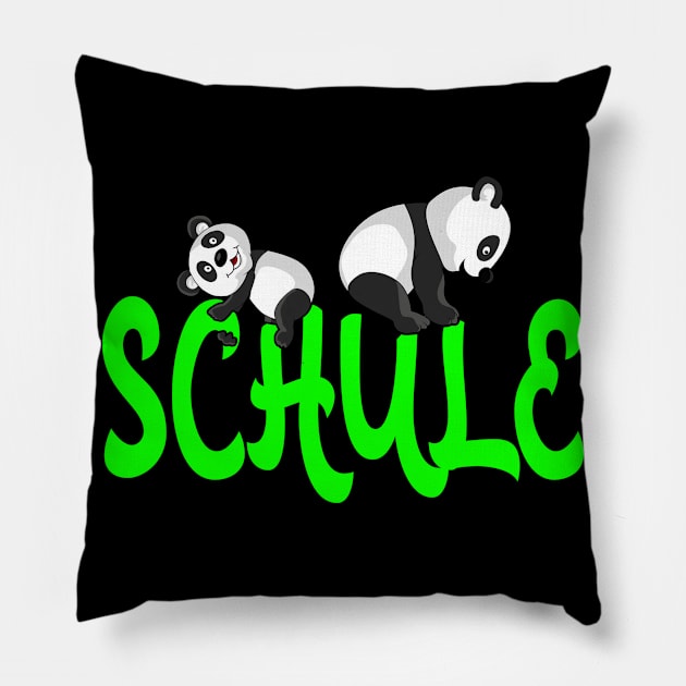 Panda School Gift Idea Design Motif Pillow by Shirtjaeger