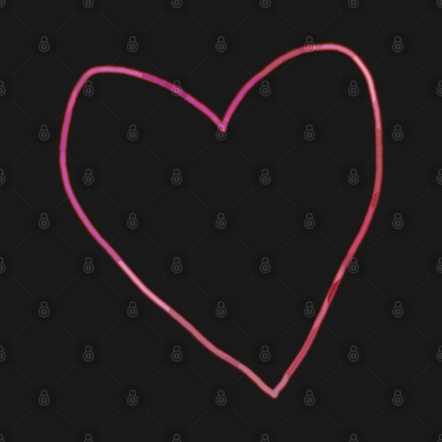 Small Pink Love Heart Minimal Line by ellenhenryart