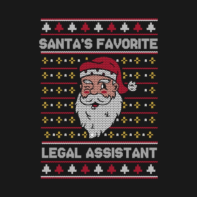 Santa's Favorite Legal Assistant // Funny Ugly Christmas Sweater // Legal Aide Holiday Xmas by Now Boarding