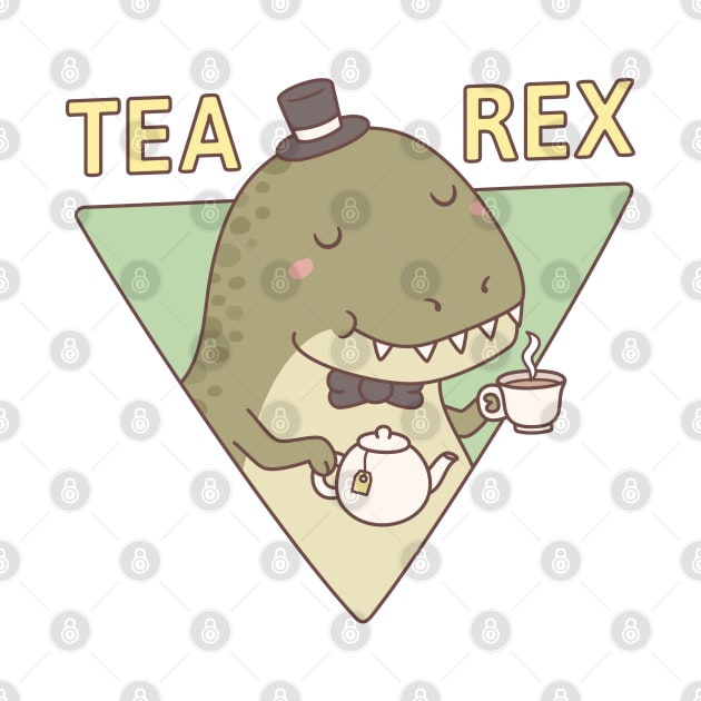 Cute Dinosaur Tea Rex Trex Pun by rustydoodle