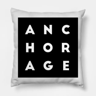 Anchorage | Black square letters Pillow