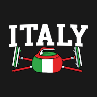 Italy Curling Broom ice Sports Italia Italian Flag Curling T-Shirt