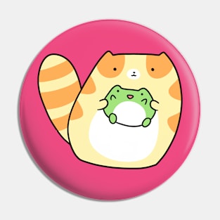 Tabby Holding Frog Pin