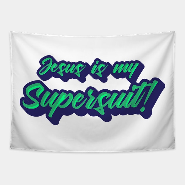 Jesus is my SuperSuit Tapestry by CamcoGraphics