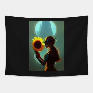 COMIC STYLE  SIMPLE SUNFLOWER Tapestry