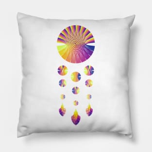 Dream Catcher | Sunset Blue Red Yellow White Pillow