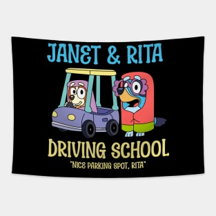 Janet And Rita Driving School Tapestry