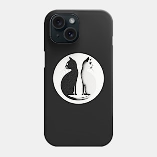 Black Cat, White Cat, Yin and Yang Phone Case