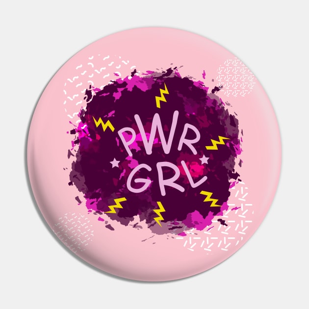 PWR GRL: Power girl in splashes of fuchsia paint Pin by HarlinDesign