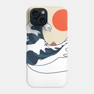 The Great Wave of Pugs Phone Case