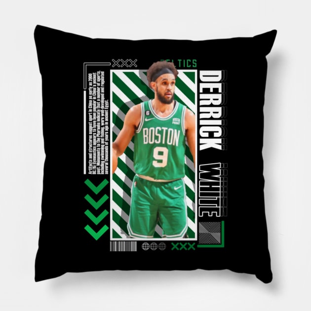 Derrick White Paper Poster Version 10 Pillow by art.Hamdan