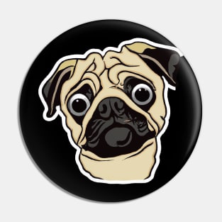 Surprised Pug Dog Lover Retro Pin