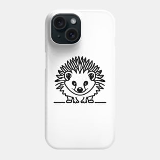 Cute hedgehog Lineart Black and White Phone Case