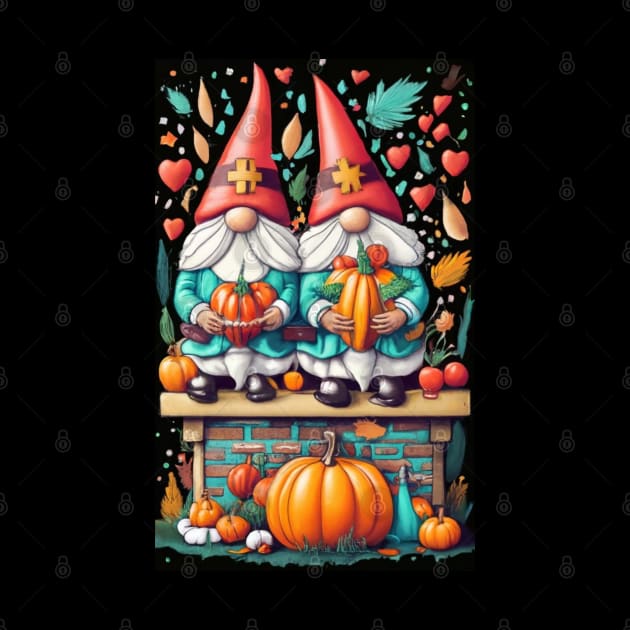 Thanksgiving Nurse Gnomes Fall Scrub Top Autumn RN Women by click2print