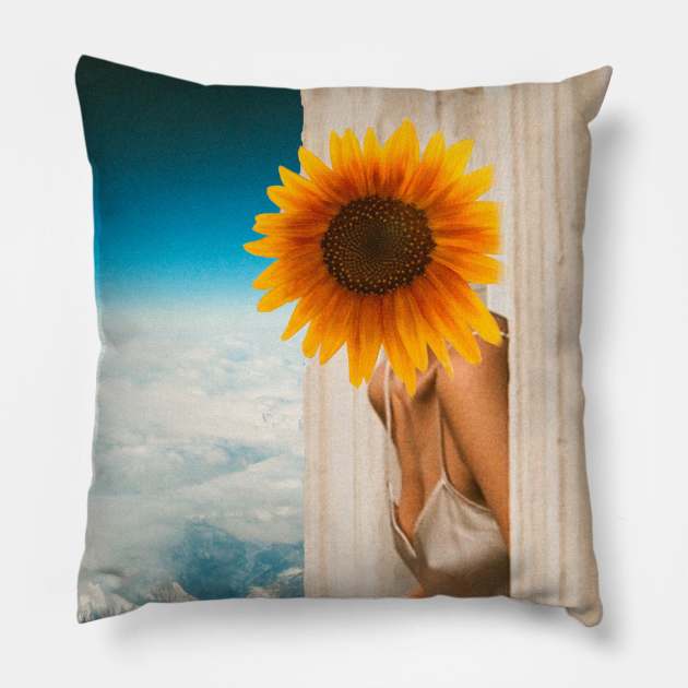 Sunflower head Pillow by Aephicles