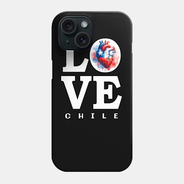 I Love Chile Artistic Pride Heart Phone Case by Sambastyles