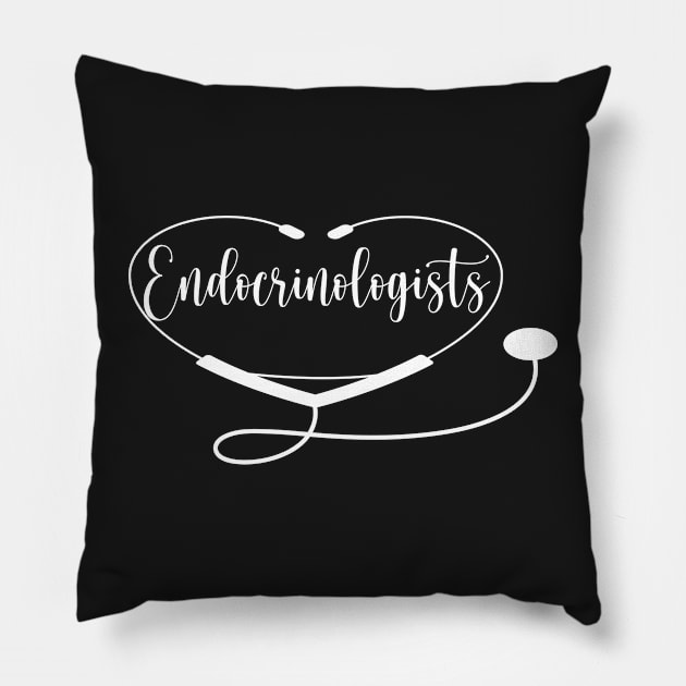 Endocrinologist Doctor Nurse with Love Heart Pillow by Islanr