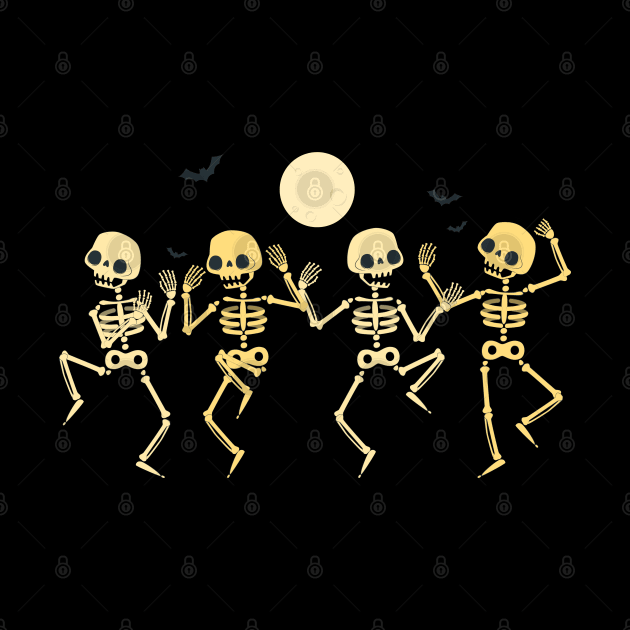 Halloween Party Dancing Skeleton by UniqueBoutiqueTheArt