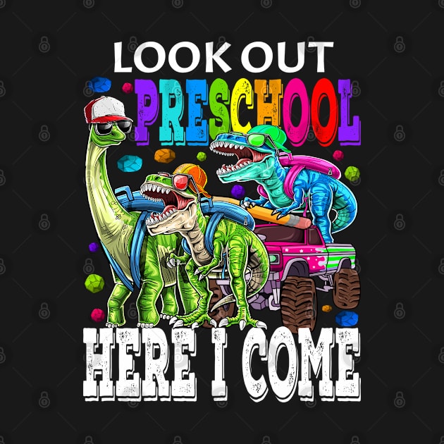 Look Out Preschool Here I Come Monster Truck Dinosaur Back To School by eyelashget