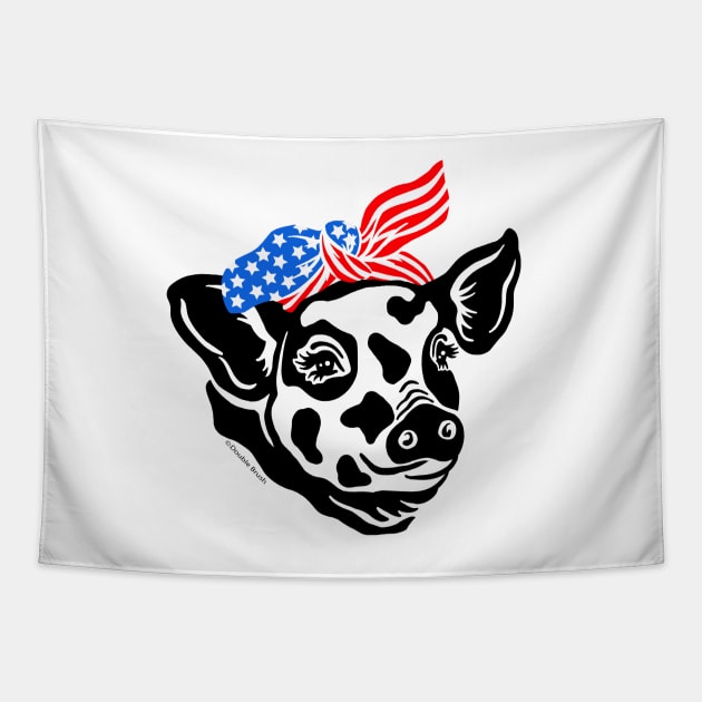 Patriotic Pig USA American Flag Bandana Stars & Stripes Tapestry by DoubleBrush