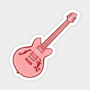 Pink semi acoustic guitar Magnet