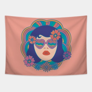 Retro Groovy Girl Tapestry