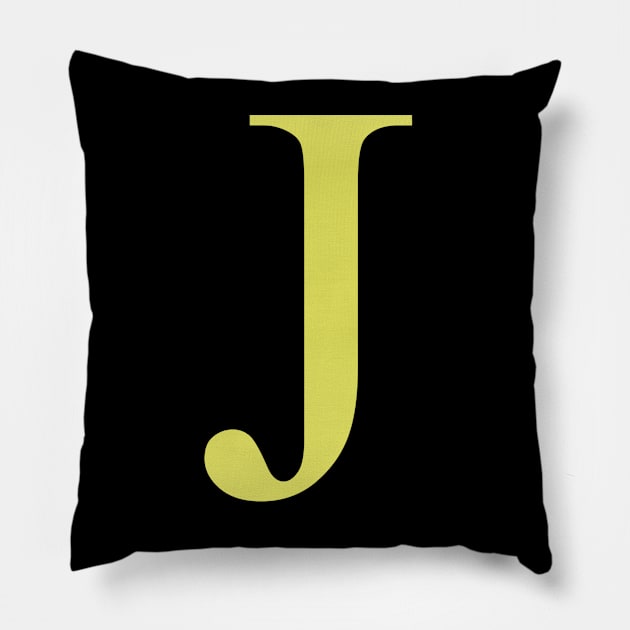 The Letter J in Shadowed Gold Pillow by ArtticArlo